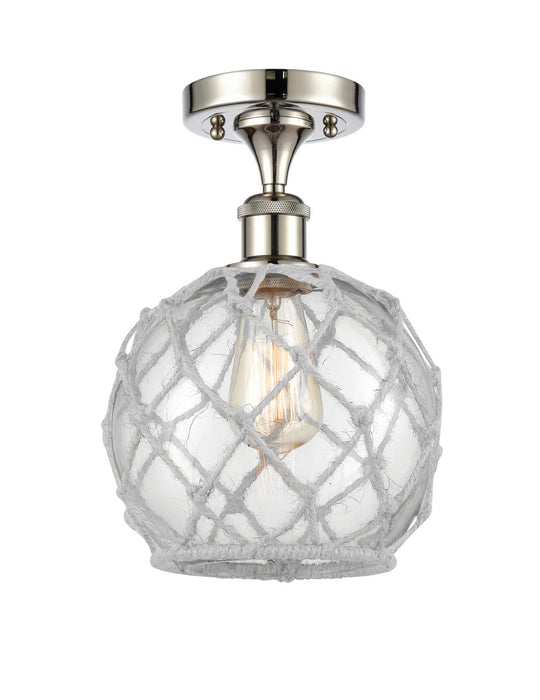 Innovations 516-1C-PN-G122-8RW One Light Semi-Flush Mount, Polished Nickel