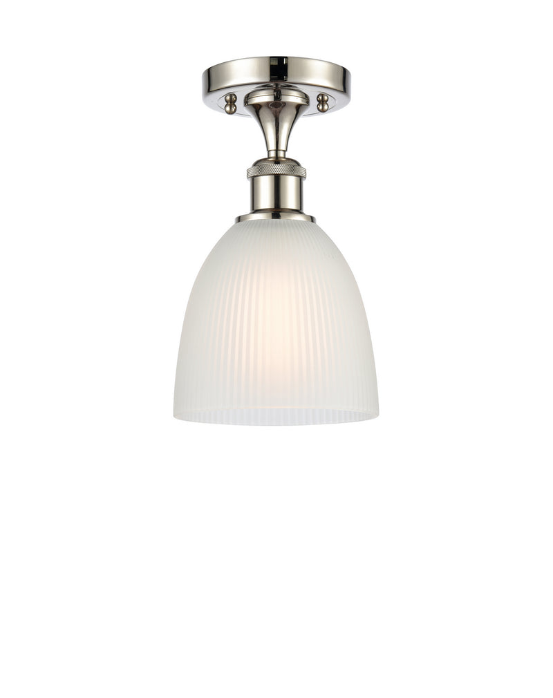 Innovations 516-1C-PN-G381 One Light Semi-Flush Mount, Polished Nickel