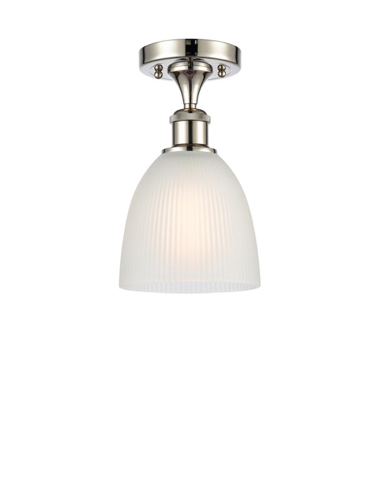 Innovations 516-1C-PN-G381 One Light Semi-Flush Mount, Polished Nickel