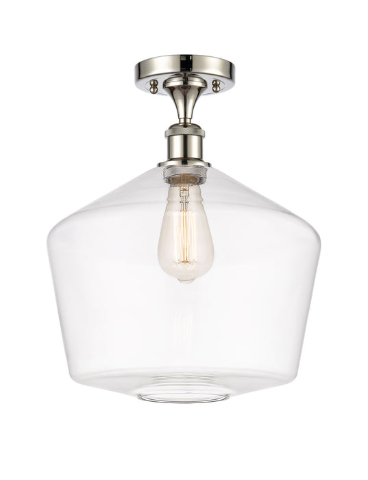 Innovations 516-1C-PN-G652-12 One Light Semi-Flush Mount, Polished Nickel
