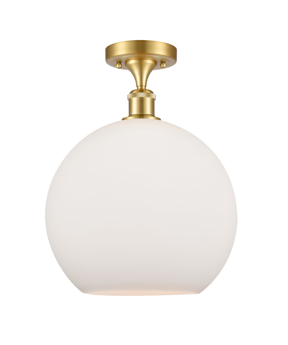 Innovations 516-1C-SG-G121-12 One Light Semi-Flush Mount, Satin Gold