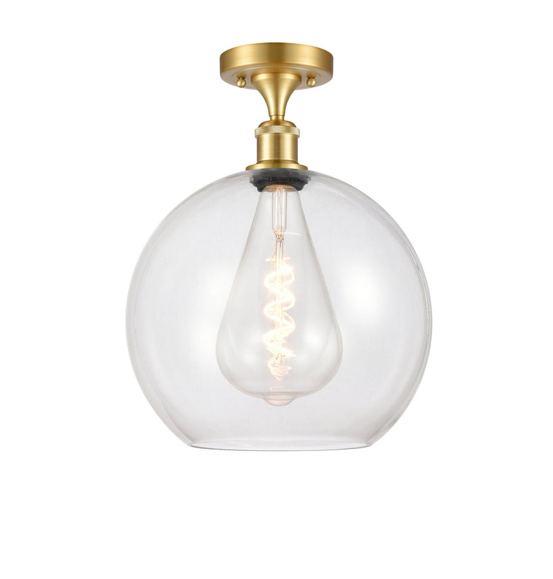 Innovations 516-1C-SG-G122-12 One Light Semi-Flush Mount, Satin Gold