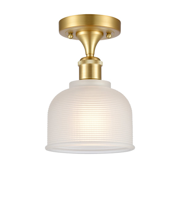 Innovations 516-1C-SG-G411-LED LED Semi-Flush Mount, Satin Gold