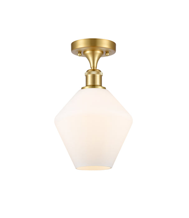 Innovations 516-1C-SG-G651-8 One Light Semi-Flush Mount, Satin Gold
