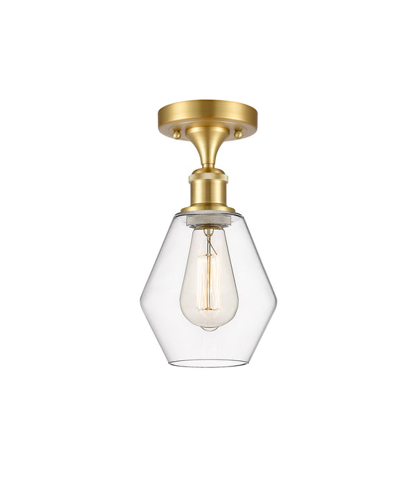 Innovations 516-1C-SG-G652-6 One Light Semi-Flush Mount, Satin Gold