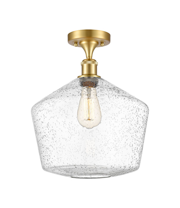 Innovations 516-1C-SG-G654-12 One Light Semi-Flush Mount, Satin Gold
