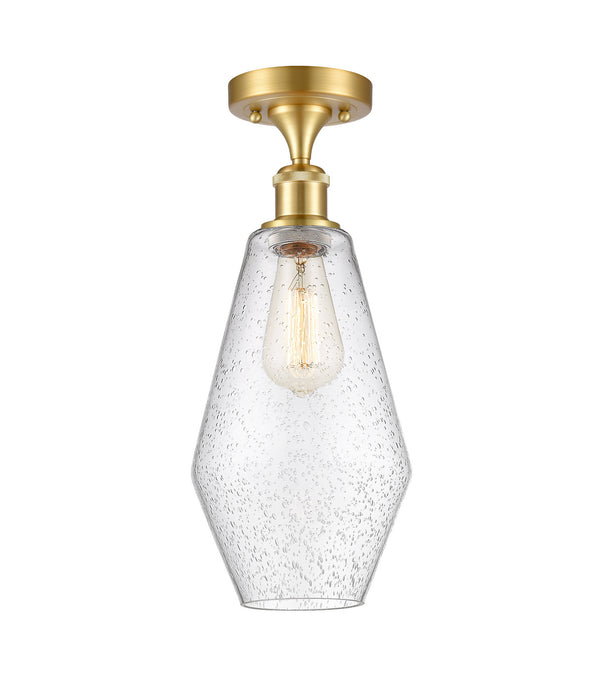 Innovations 516-1C-SG-G654-7 One Light Semi-Flush Mount, Satin Gold