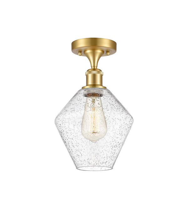 Innovations 516-1C-SG-G654-8-LED LED Semi-Flush Mount, Satin Gold
