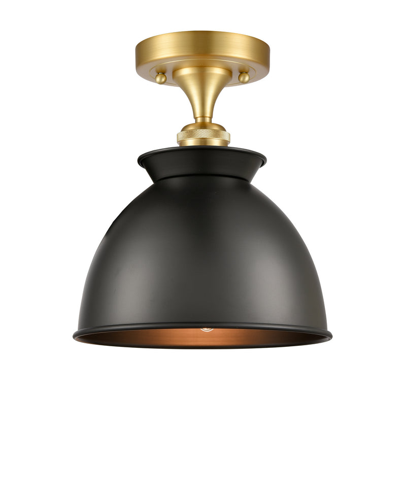 Innovations 516-1C-SG-M14-BK One Light Semi-Flush Mount, Satin Gold