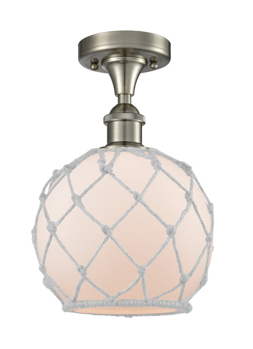 Innovations 516-1C-SN-G121-8RW One Light Semi-Flush Mount, Brushed Satin Nickel
