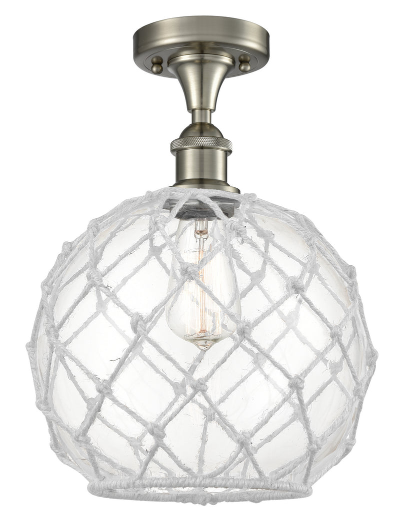 Innovations 516-1C-SN-G122-10RW One Light Semi-Flush Mount, Brushed Satin Nickel