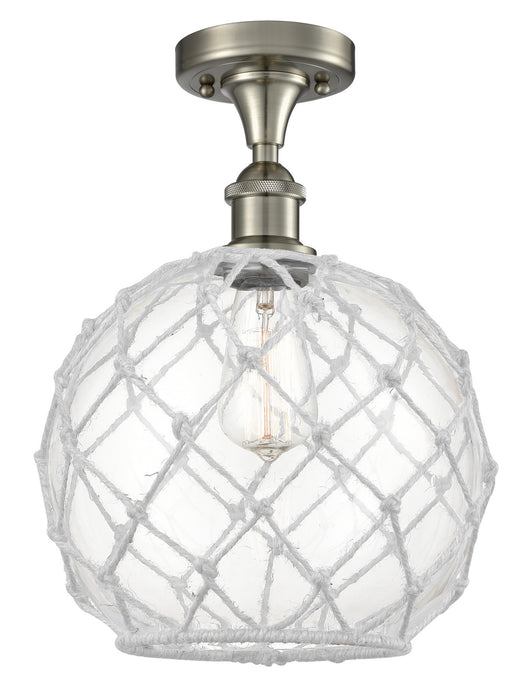 Innovations 516-1C-SN-G122-10RW One Light Semi-Flush Mount, Brushed Satin Nickel