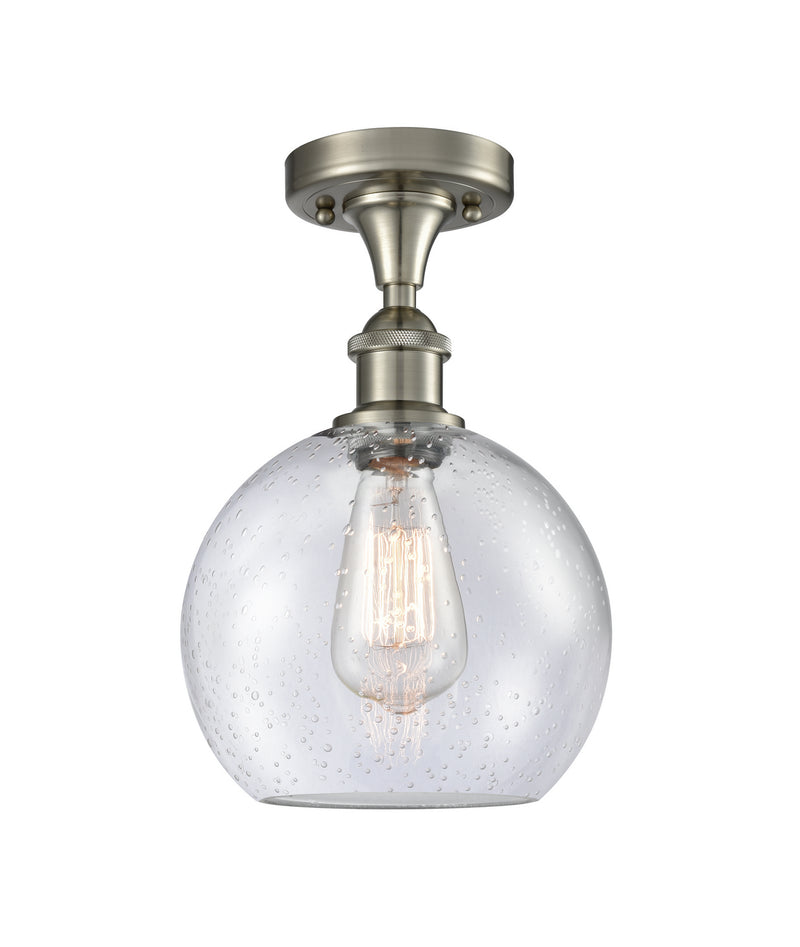 Innovations 516-1C-SN-G124-8-LED LED Semi-Flush Mount, Brushed Satin Nickel