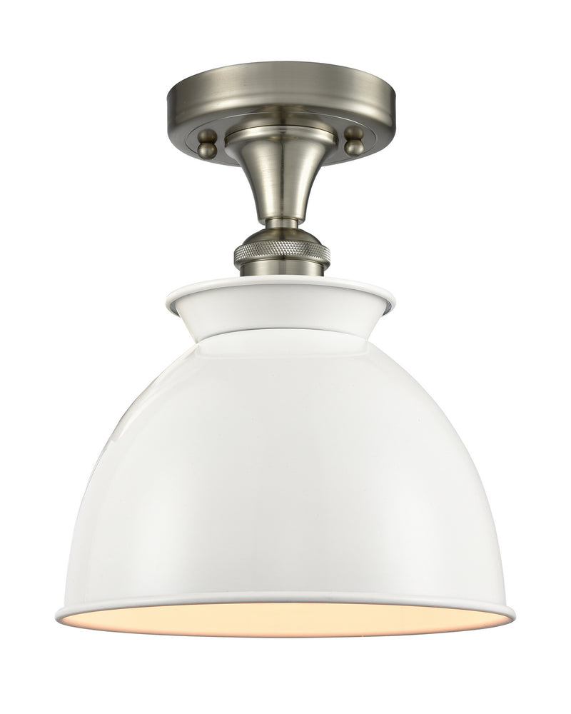 Innovations 516-1C-SN-M14-W One Light Semi-Flush Mount, Brushed Satin Nickel