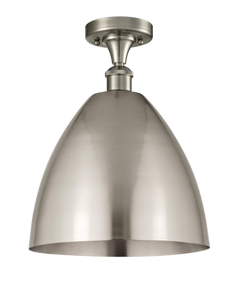 Innovations 516-1C-SN-MBD-12-SN One Light Semi-Flush Mount, Brushed Satin Nickel
