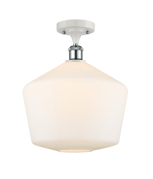 Innovations 516-1C-WPC-G651-12 One Light Semi-Flush Mount, White Polished Chrome