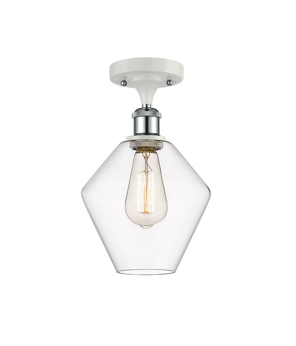 Innovations 516-1C-WPC-G652-8 One Light Semi-Flush Mount, White Polished Chrome