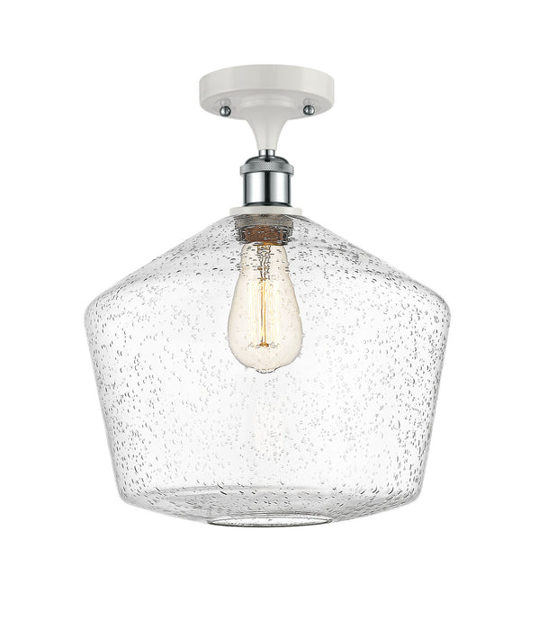 Innovations 516-1C-WPC-G654-12-LED LED Semi-Flush Mount, White Polished Chrome