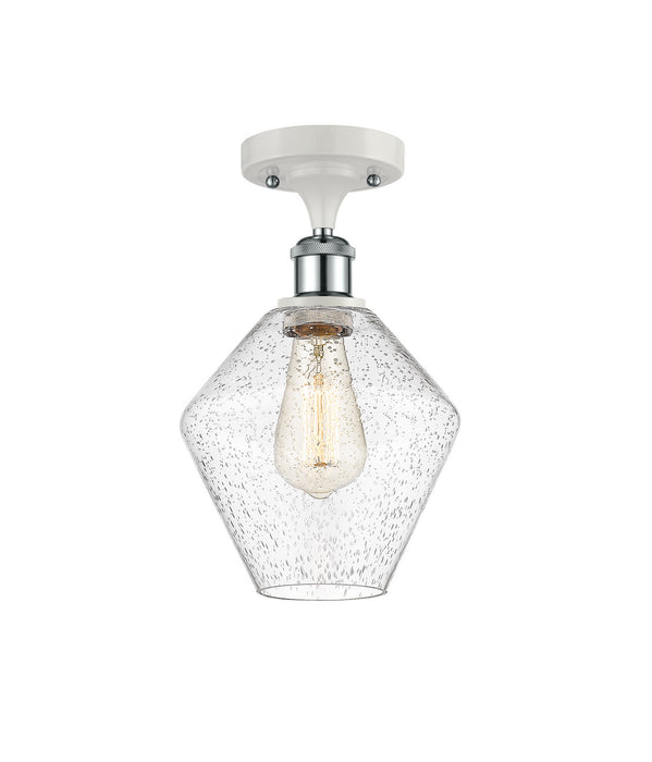 Innovations 516-1C-WPC-G654-8 One Light Semi-Flush Mount, White Polished Chrome