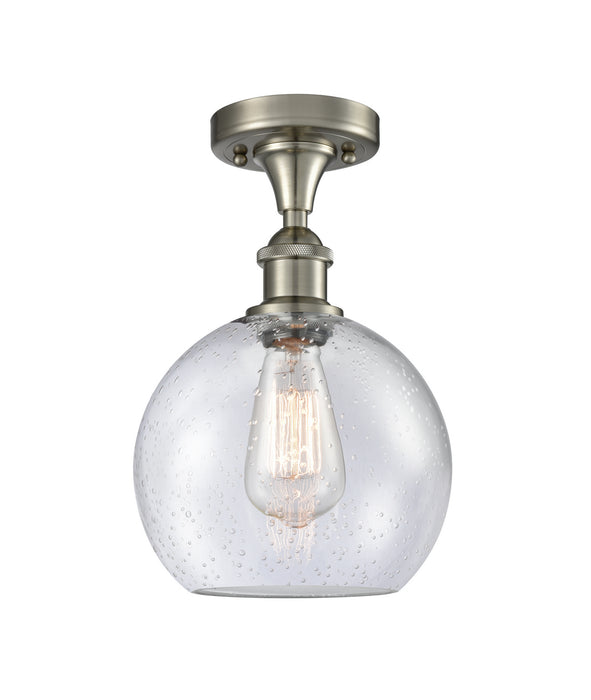 Innovations 516-1C-SN-G124-8 One Light Semi-Flush Mount, Brushed Satin Nickel