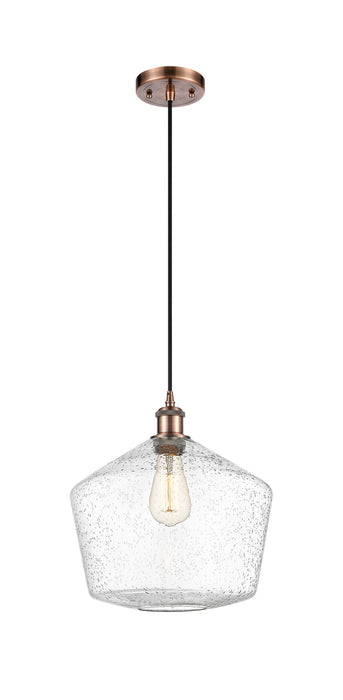 Innovations 516-1P-AC-G654-12 One Light Mini Pendant, Antique Copper