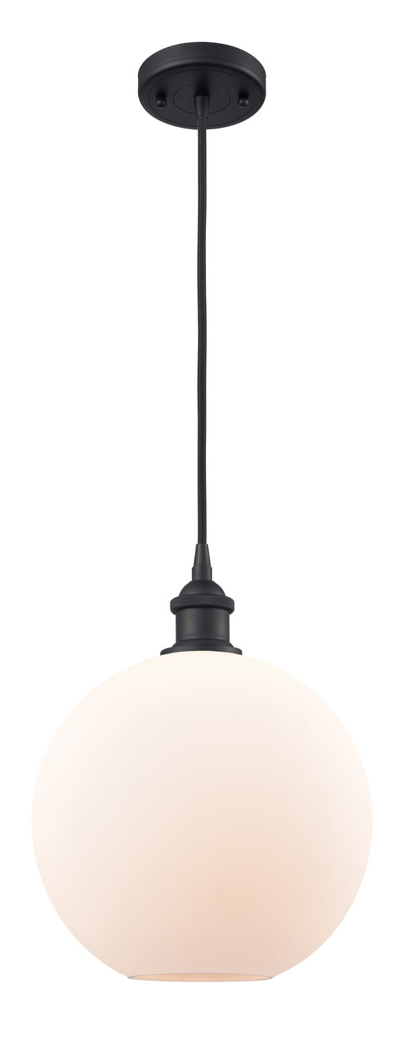Innovations 516-1P-BK-G121-10 One Light Mini Pendant, Matte Black