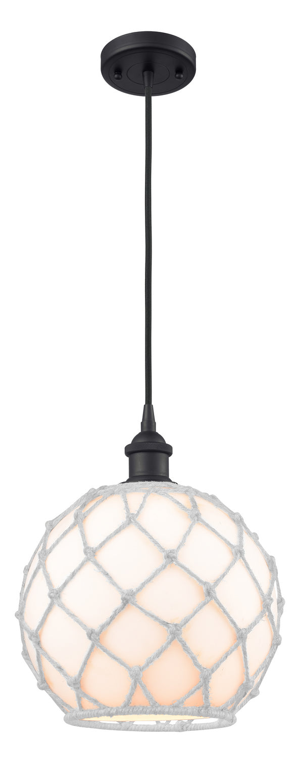 Innovations 516-1P-BK-G121-10RW One Light Mini Pendant, Matte Black