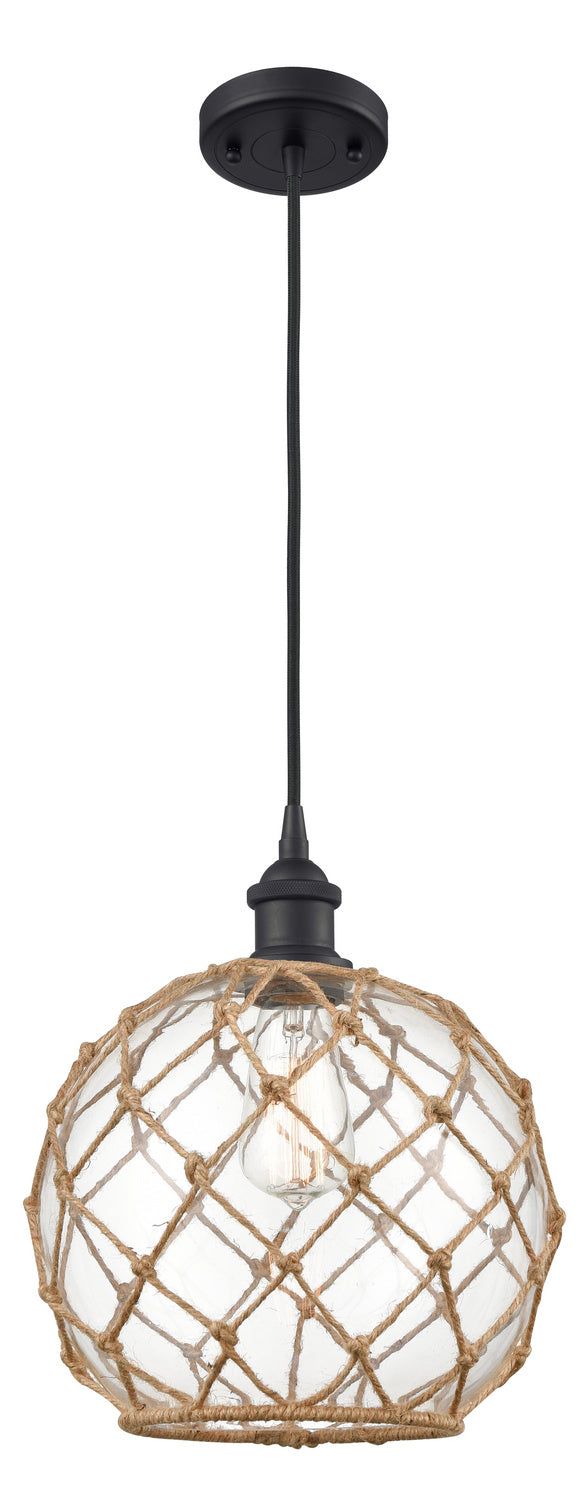 Innovations 516-1P-BK-G122-10RB One Light Mini Pendant, Matte Black