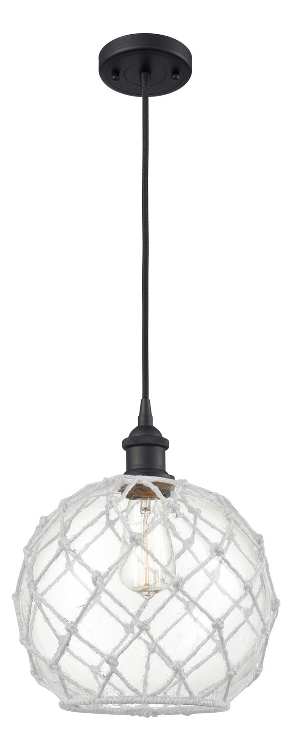 Innovations 516-1P-BK-G122-10RW One Light Mini Pendant, Matte Black