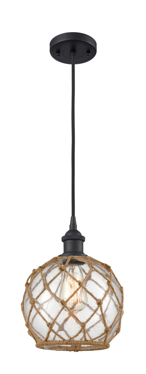 Innovations 516-1P-BK-G122-8RB One Light Mini Pendant, Matte Black