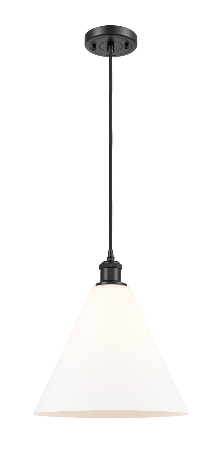 Innovations 516-1P-BK-GBC-121 One Light Mini Pendant, Matte Black