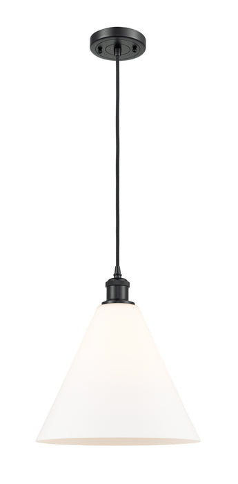 Innovations 516-1P-BK-GBC-121 One Light Mini Pendant, Matte Black
