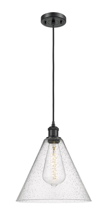 Innovations 516-1P-BK-GBC-124 One Light Mini Pendant, Matte Black