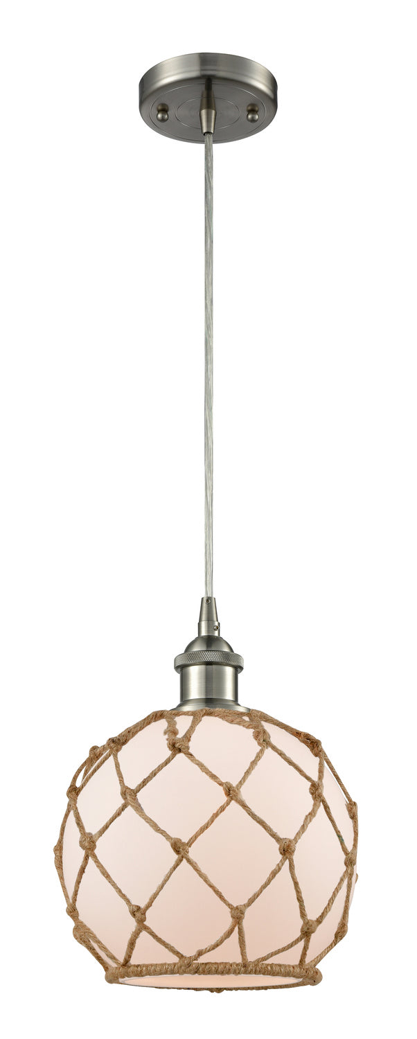 Innovations 516-1P-SN-G121-8RB One Light Mini Pendant, Brushed Satin Nickel