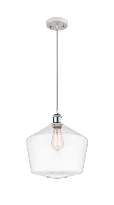 Innovations 516-1P-WPC-G652-12 One Light Mini Pendant, White Polished Chrome