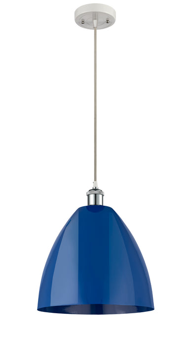 Innovations 516-1P-WPC-MBD-12-BL One Light Mini Pendant, White Polished Chrome