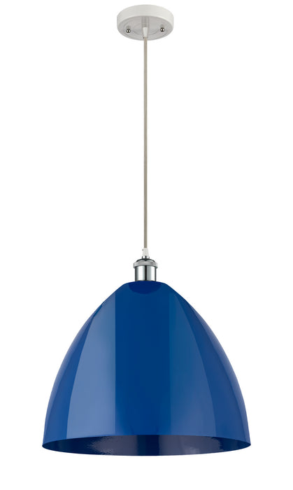 Innovations 516-1P-WPC-MBD-16-BL One Light Mini Pendant, White Polished Chrome