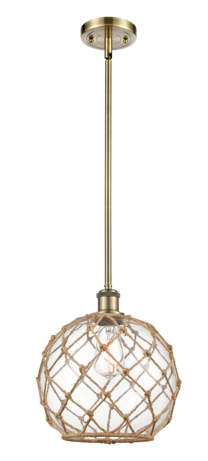 Innovations 516-1S-AB-G122-10RB One Light Mini Pendant, Antique Brass