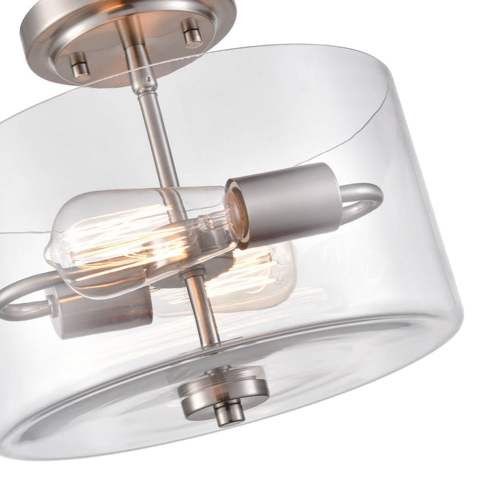 Millennium 2710-BN Two Light Semi-Flush Mount, Brushed Nickel