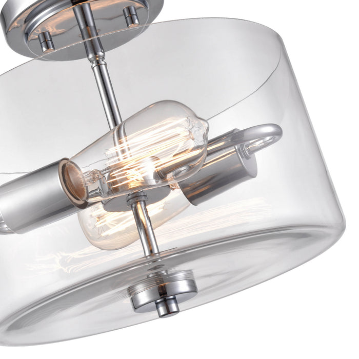 Millennium 2710-CH Two Light Semi-Flush Mount, Chrome