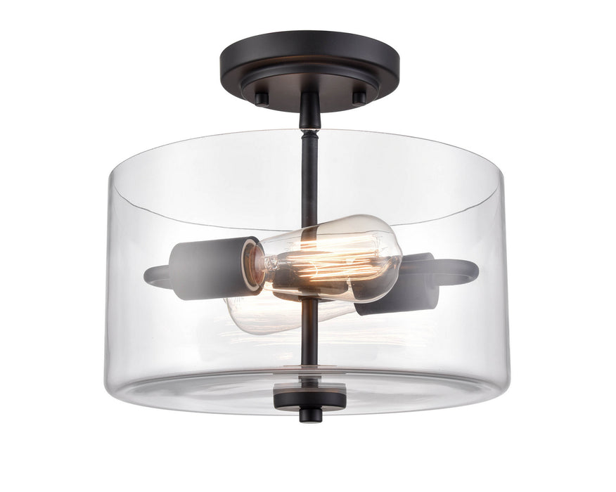 Millennium 2710-MB Two Light Semi-Flush Mount, Matte Black