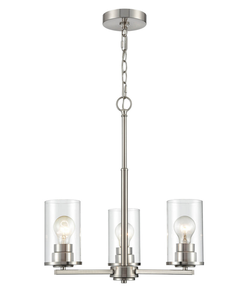 Millennium 2713-BN Three Light Chandelier, Brushed Nickel