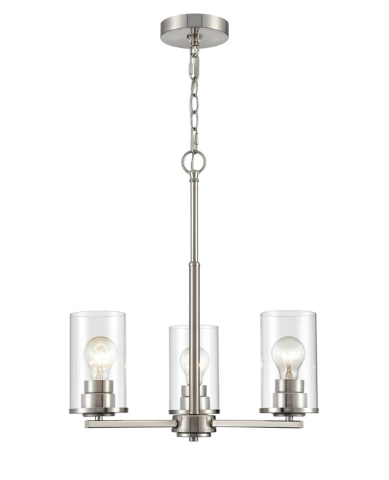 Millennium 2713-BN Three Light Chandelier, Brushed Nickel