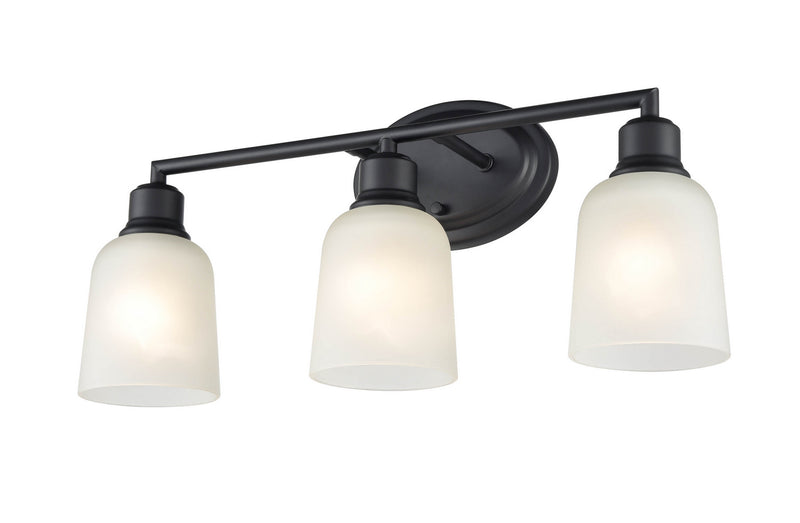 Millennium 2803-MB Three Light Vanity, Matte Black