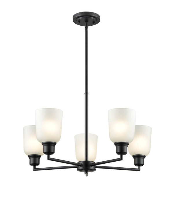 Millennium 2815-MB Five Light Chandelier, Matte Black