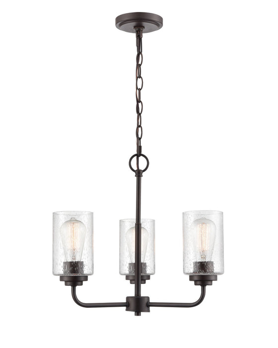 Millennium 9603-RBZ Three Light Chandelier, Rubbed Bronze