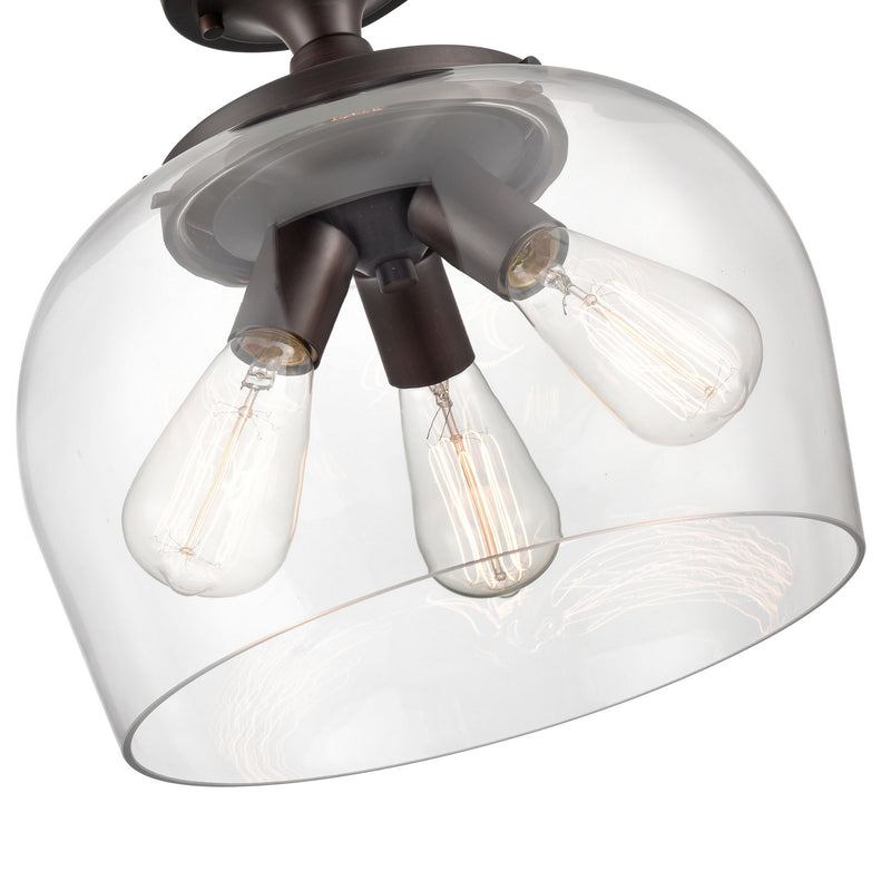 Millennium 9713-RBZ Three Light Semi-Flush Mount, Rubbed Bronze