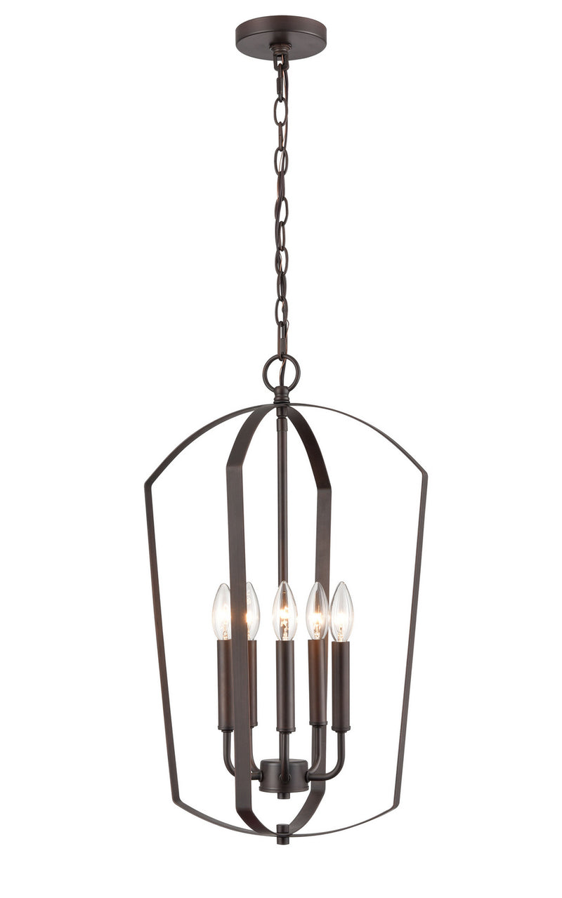Millennium 9825-RBZ Five Light Pendant, Rubbed Bronze