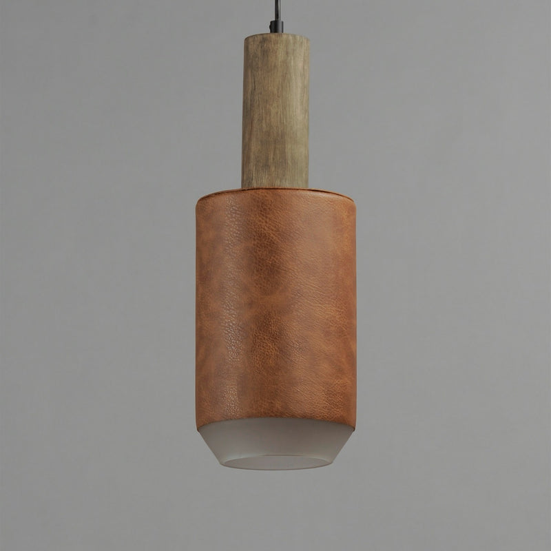 Maxim 10092WWDTN LED Pendant, Weathered Wood / Tan Leather