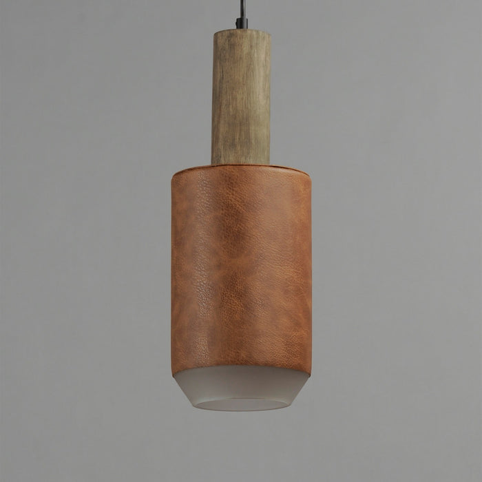 Maxim 10092WWDTN LED Pendant, Weathered Wood / Tan Leather